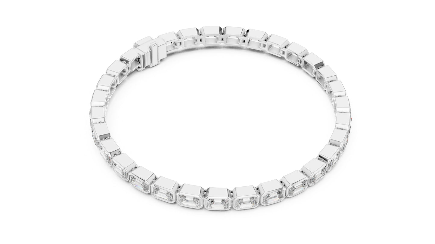 Emerald Tennis Lab Grown Diamond Bracelet