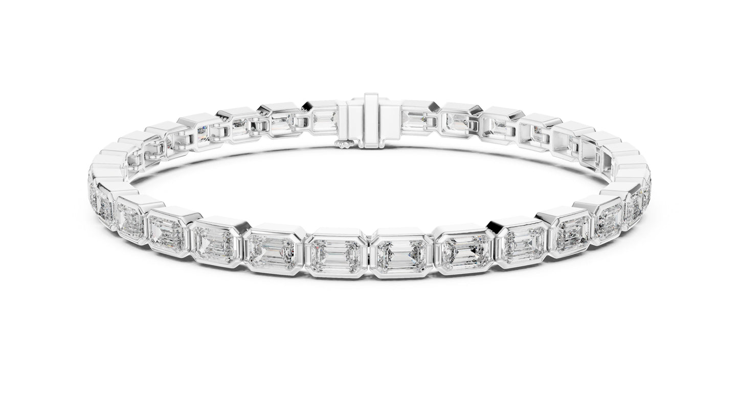Emerald Tennis Lab Grown Diamond Bracelet