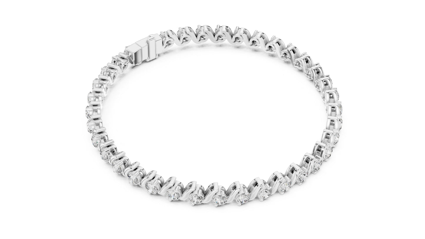Round Tennis Lab Grown Diamond Bracelet