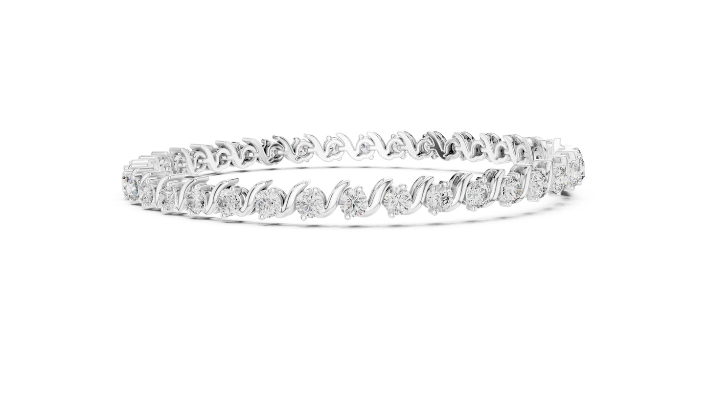 Round Tennis Lab Grown Diamond Bracelet