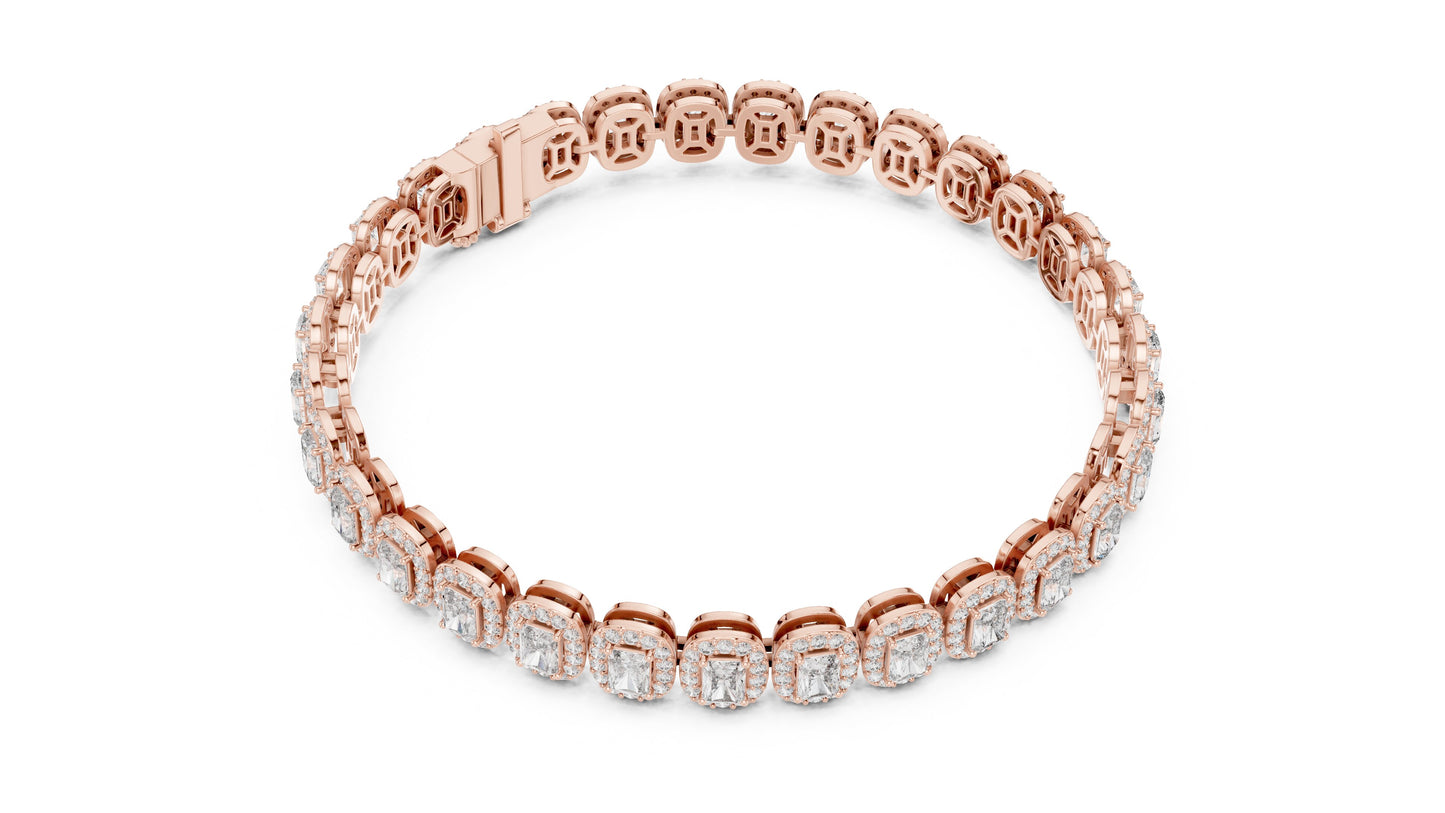 Emerald Tennis Lab Grown Diamond Bracelet