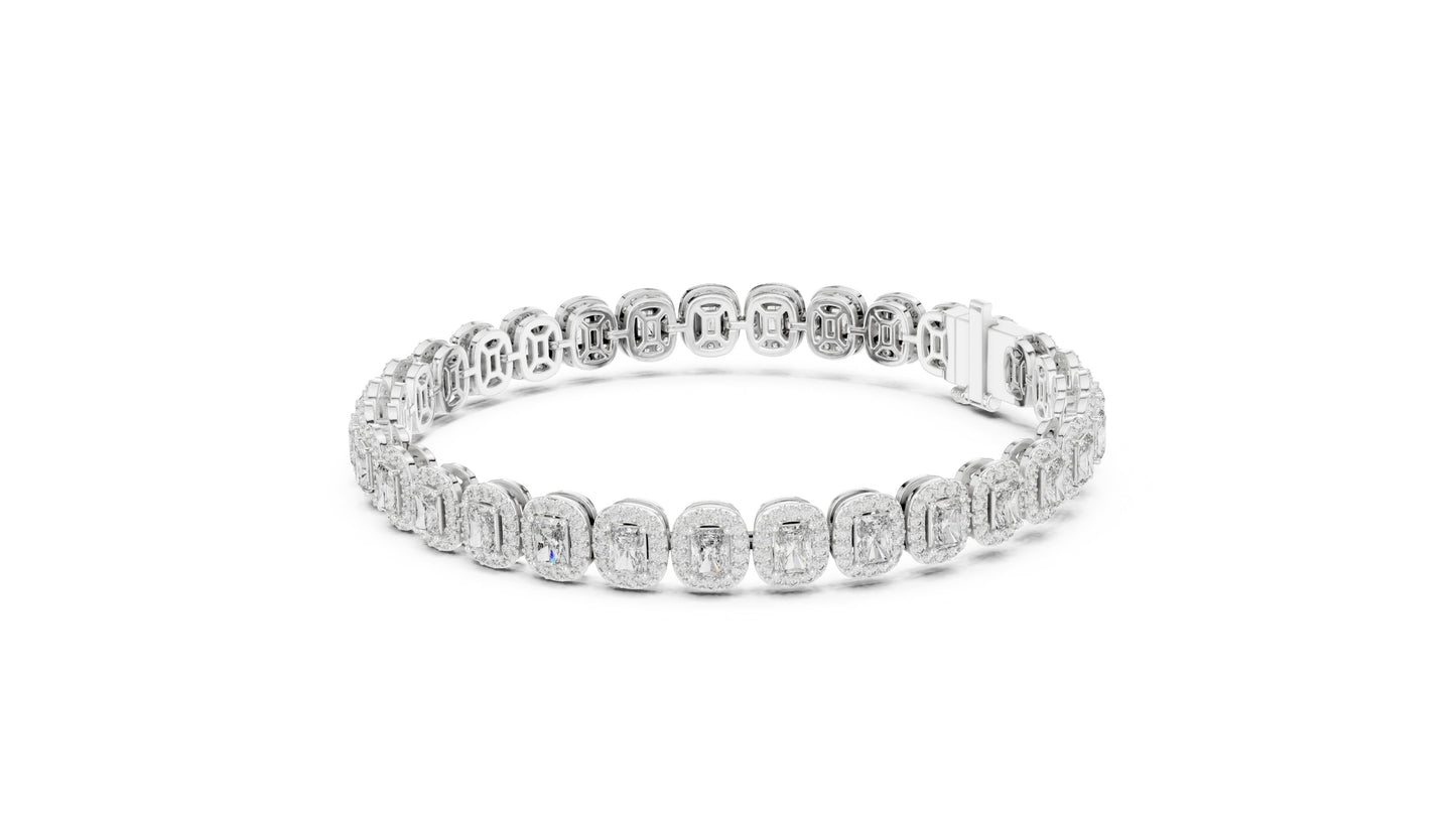 Emerald Tennis Lab Grown Diamond Bracelet