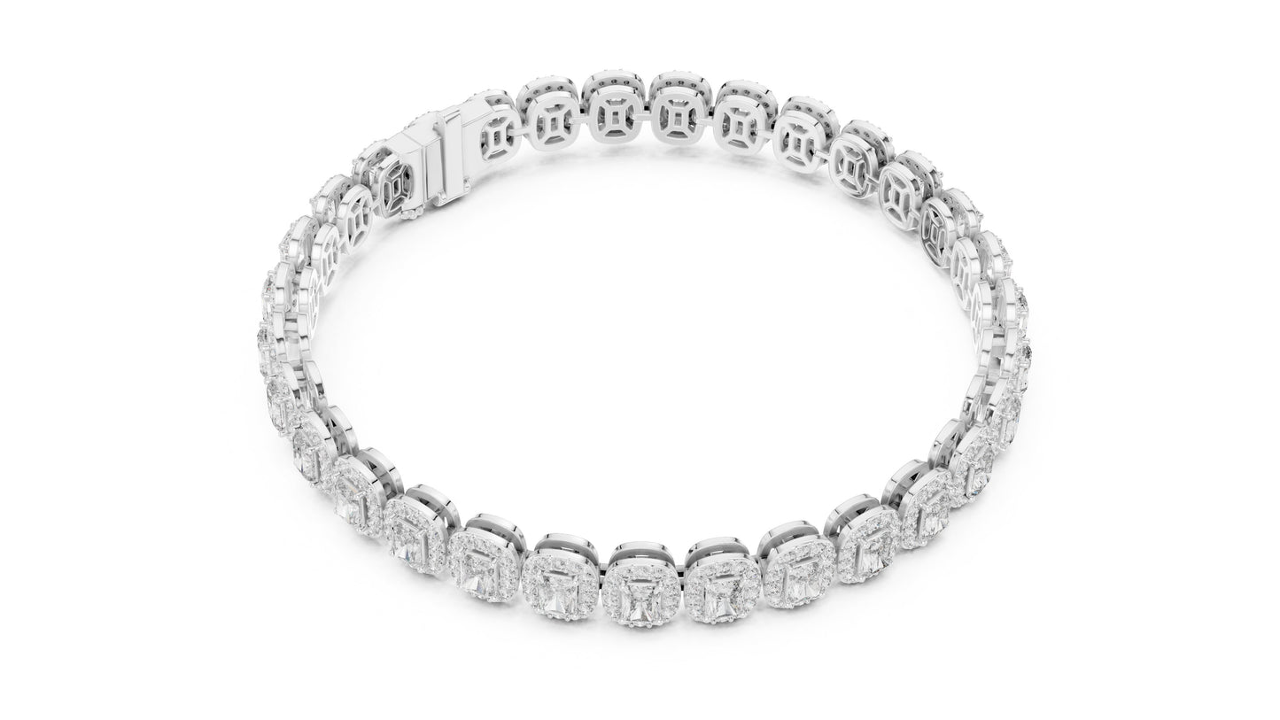 Emerald Tennis Lab Grown Diamond Bracelet