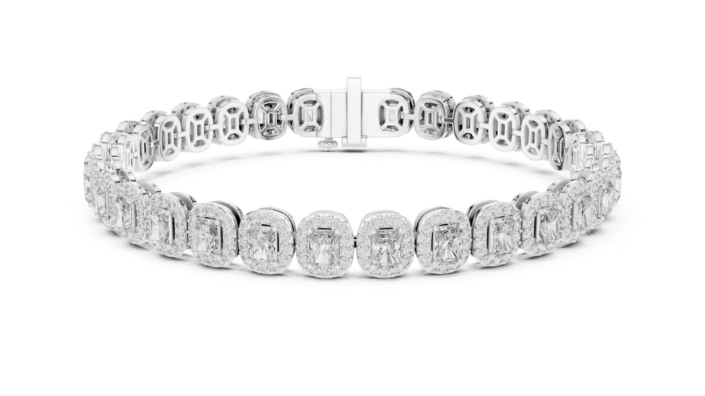 Emerald Tennis Lab Grown Diamond Bracelet