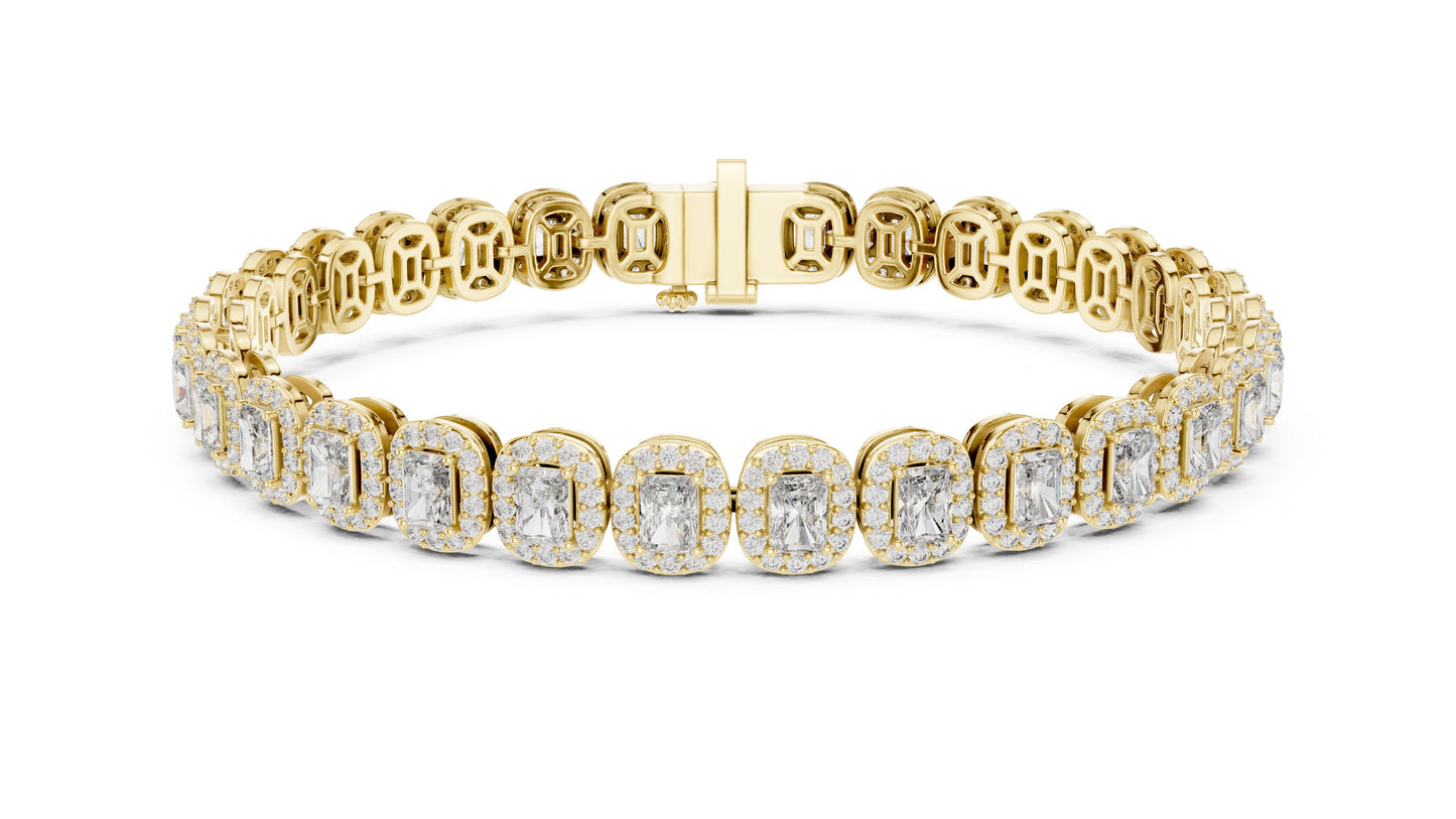 Emerald Tennis Lab Grown Diamond Bracelet