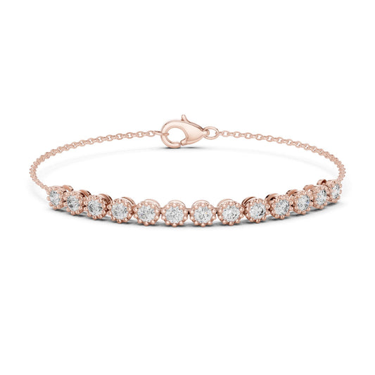 Round Tennis Lab Grown Diamond Bracelet