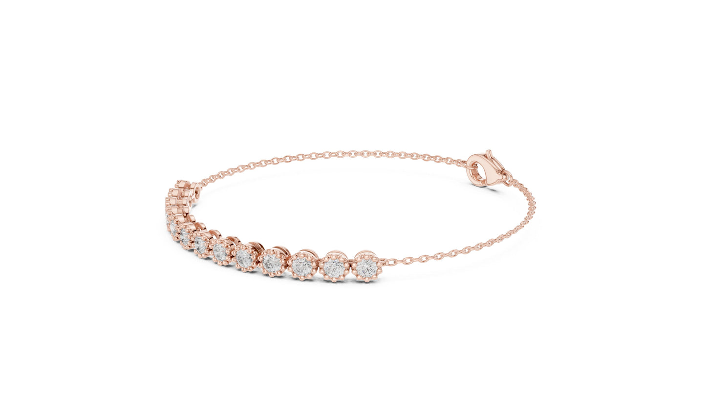Round Tennis Lab Grown Diamond Bracelet