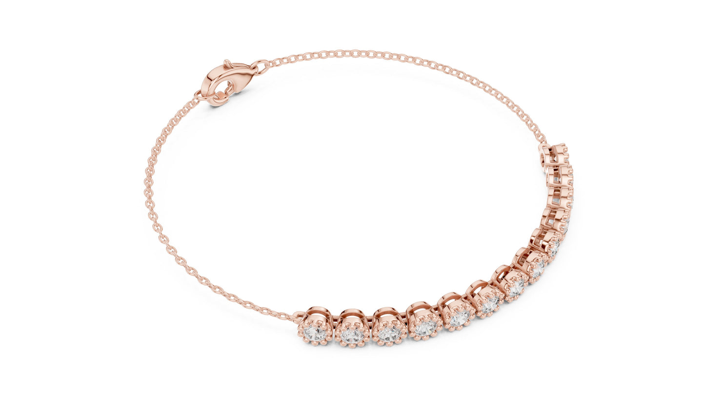 Round Tennis Lab Grown Diamond Bracelet