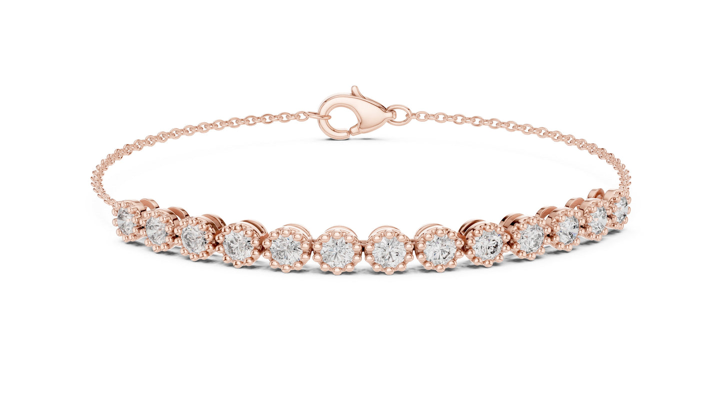 Round Tennis Lab Grown Diamond Bracelet