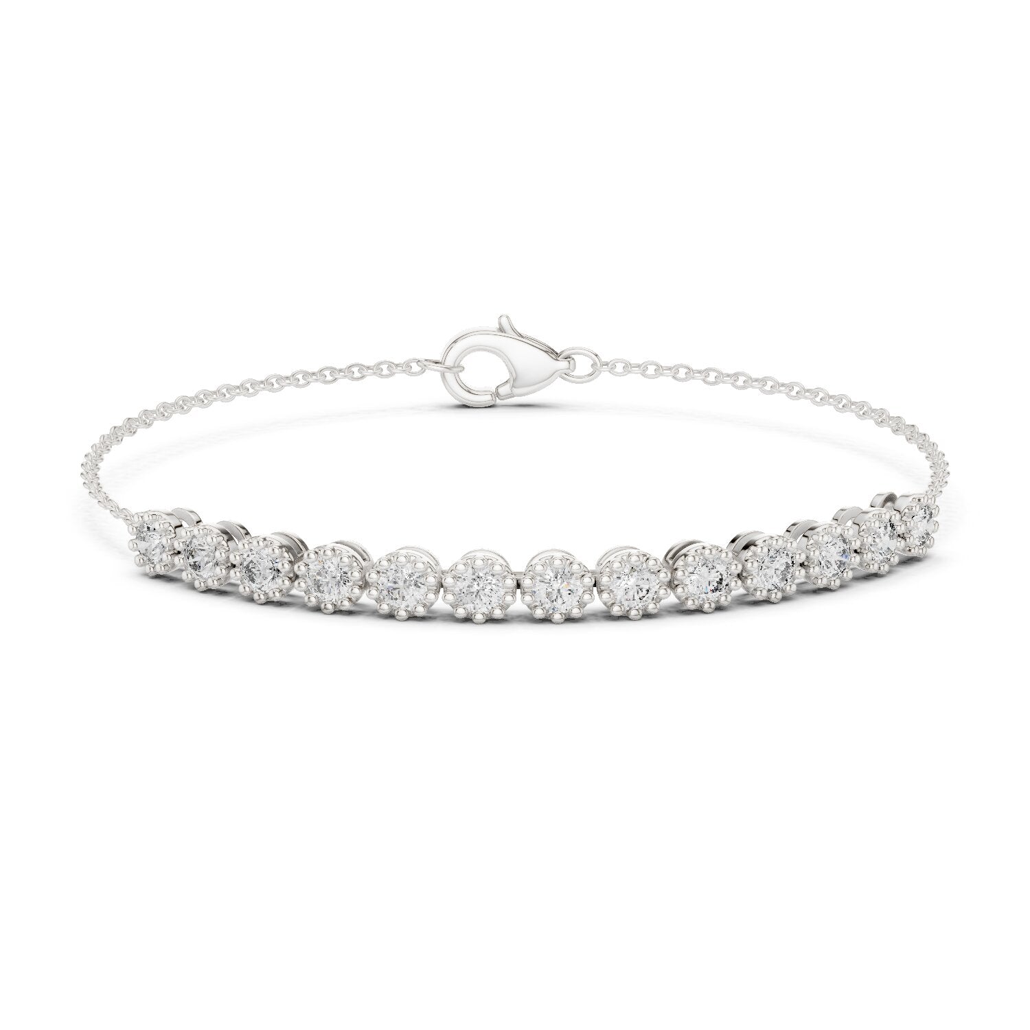 Round Tennis Lab Grown Diamond Bracelet