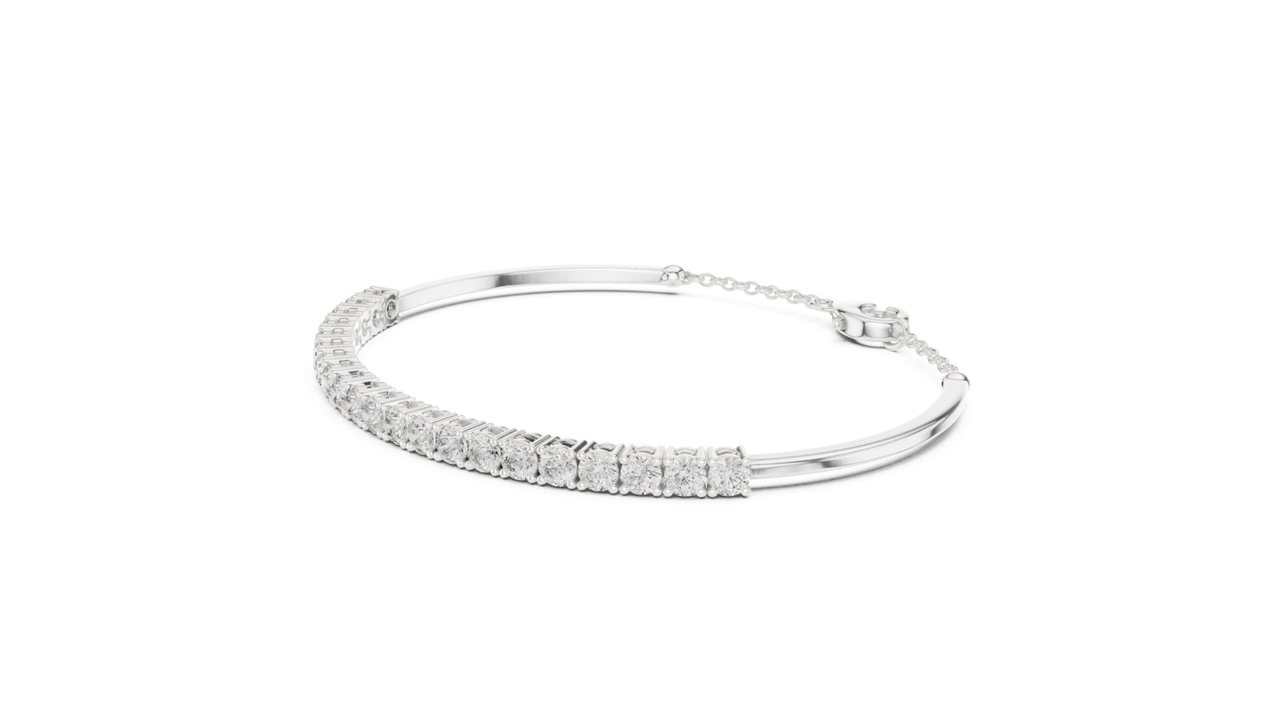 Round Bangle Lab Grown Diamond Bracelet