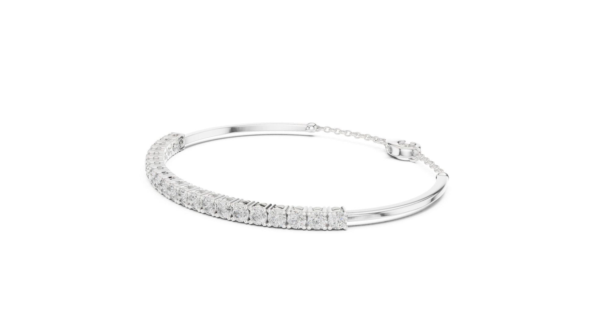 Round Bangle Lab Grown Diamond Bracelet