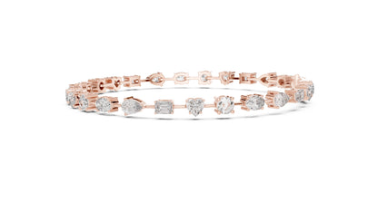 Mixed Shape Lab Grown Diamond Tennis Bracelet