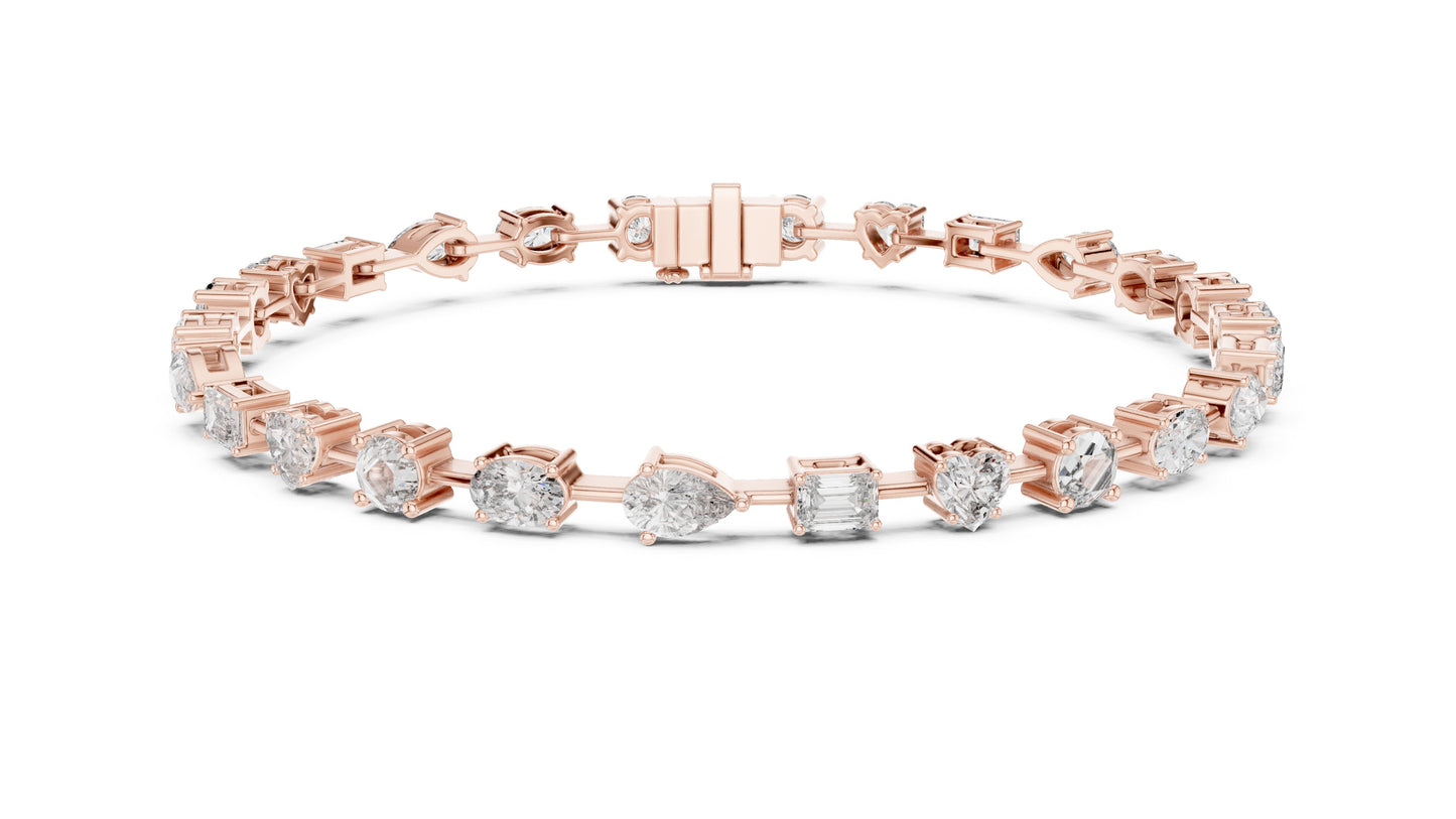 Mixed Shape Lab Grown Diamond Tennis Bracelet