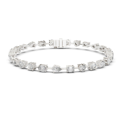Mixed Shape Lab Grown Diamond Tennis Bracelet