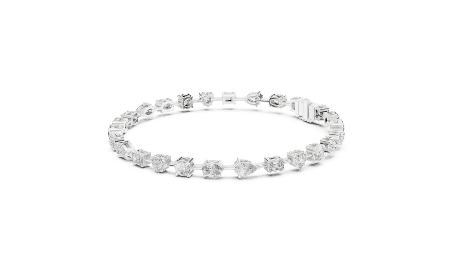 Mixed Shape Lab Grown Diamond Tennis Bracelet