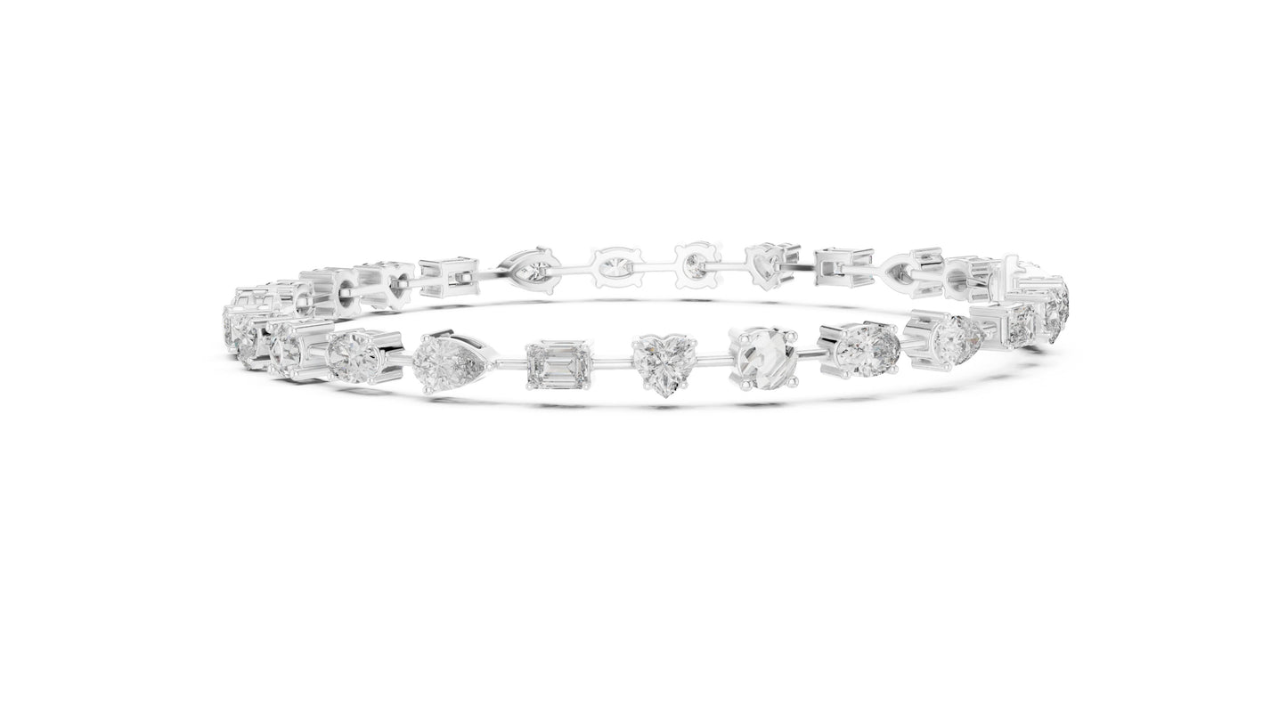 Mixed Shape Lab Grown Diamond Tennis Bracelet