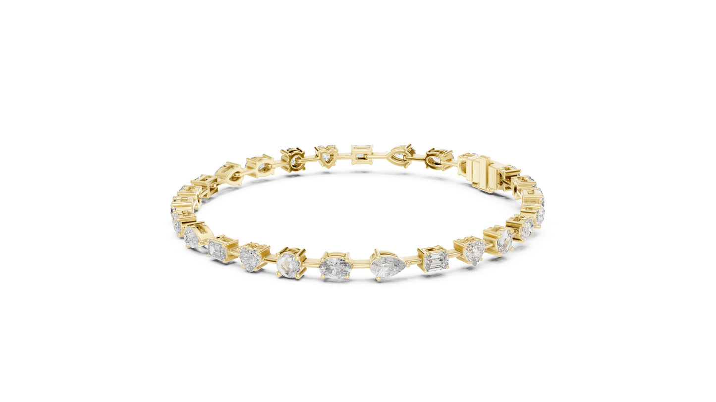Mixed Shape Lab Grown Diamond Tennis Bracelet