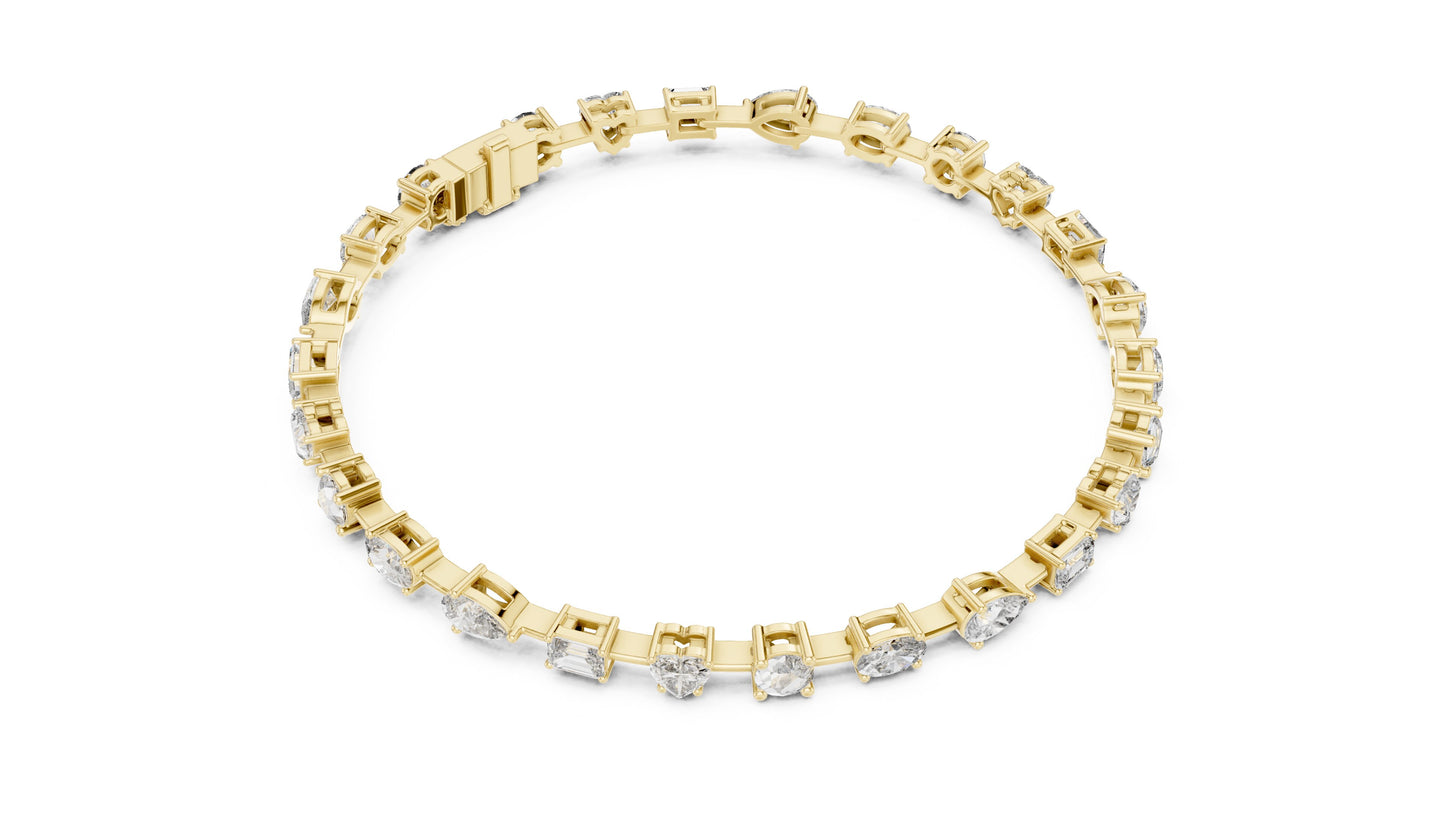 Mixed Shape Lab Grown Diamond Tennis Bracelet