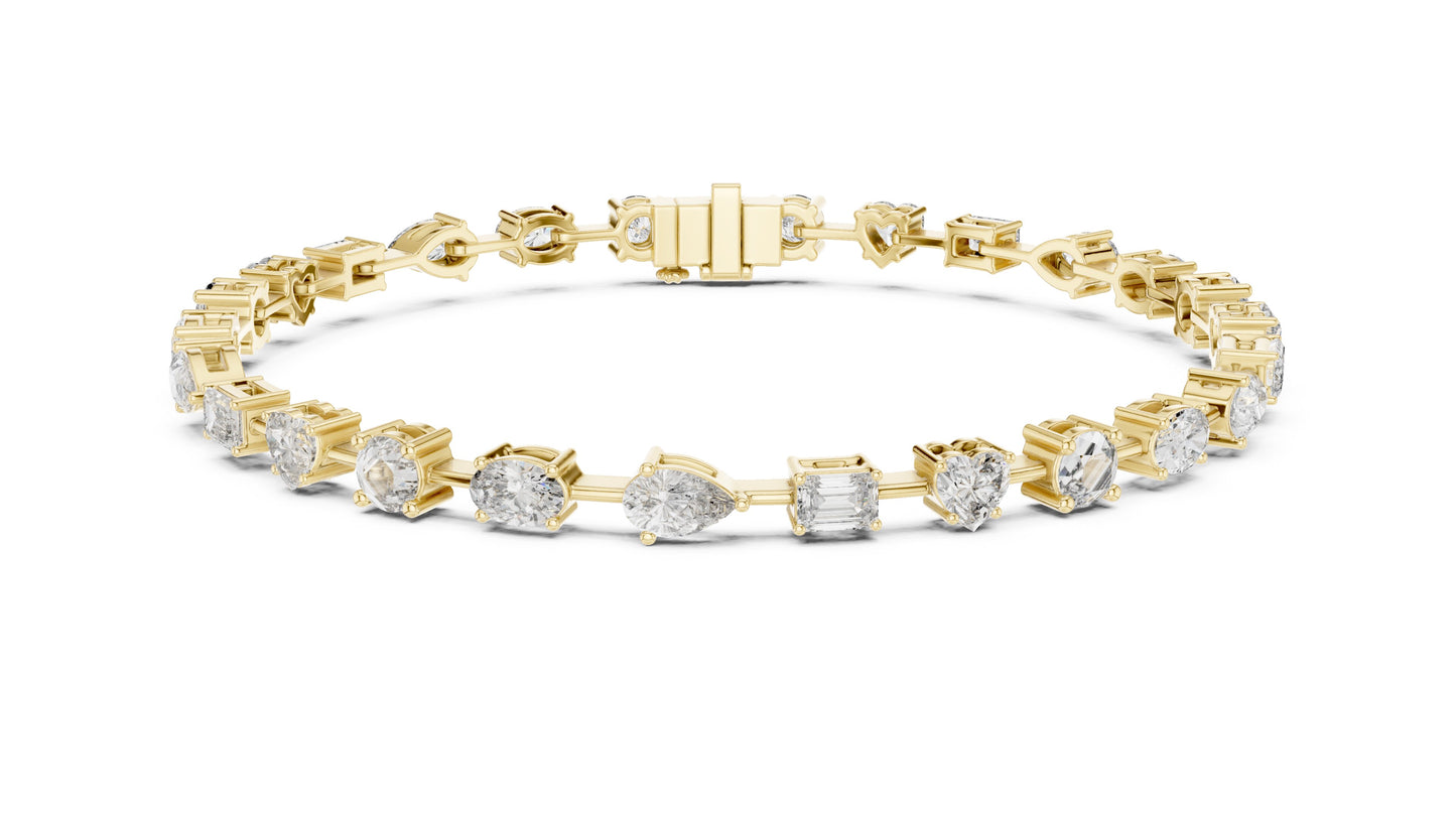 Mixed Shape Lab Grown Diamond Tennis Bracelet