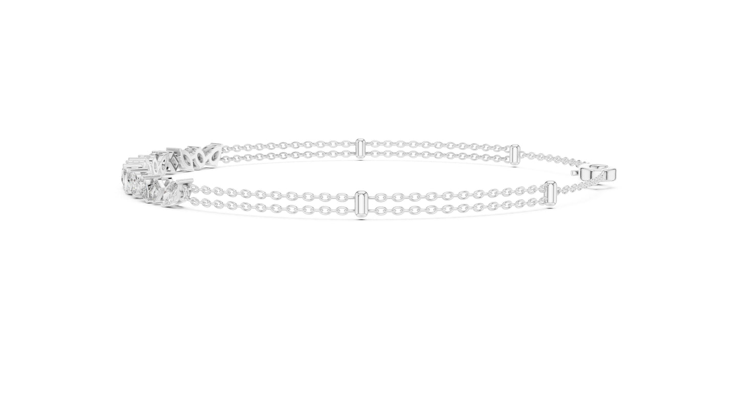 Pear Tennis Lab Grown Diamond Bracelet
