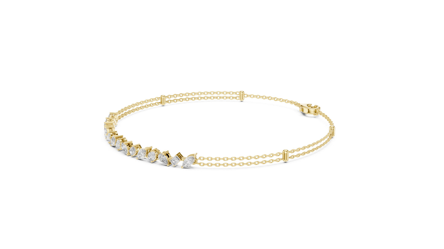 Pear Tennis Lab Grown Diamond Bracelet