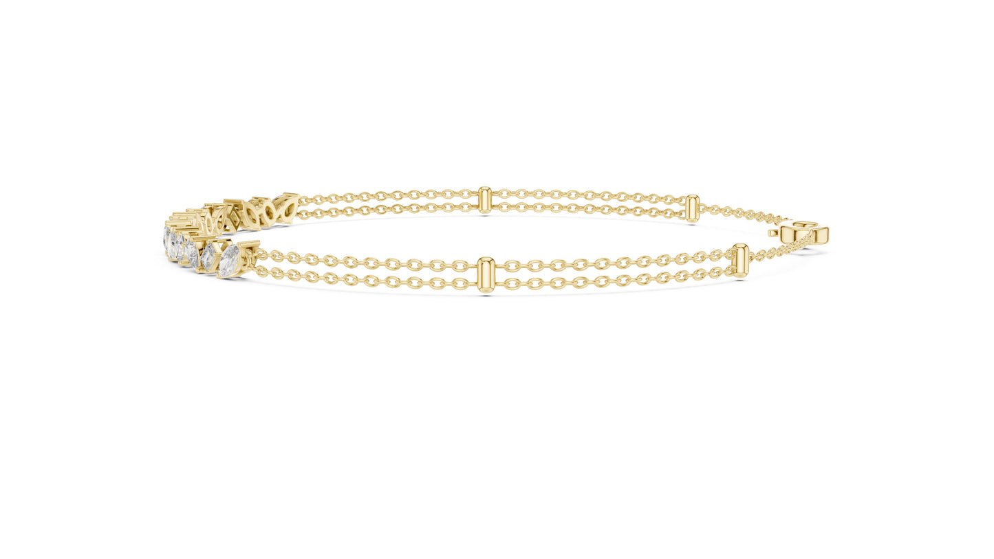 Pear Tennis Lab Grown Diamond Bracelet