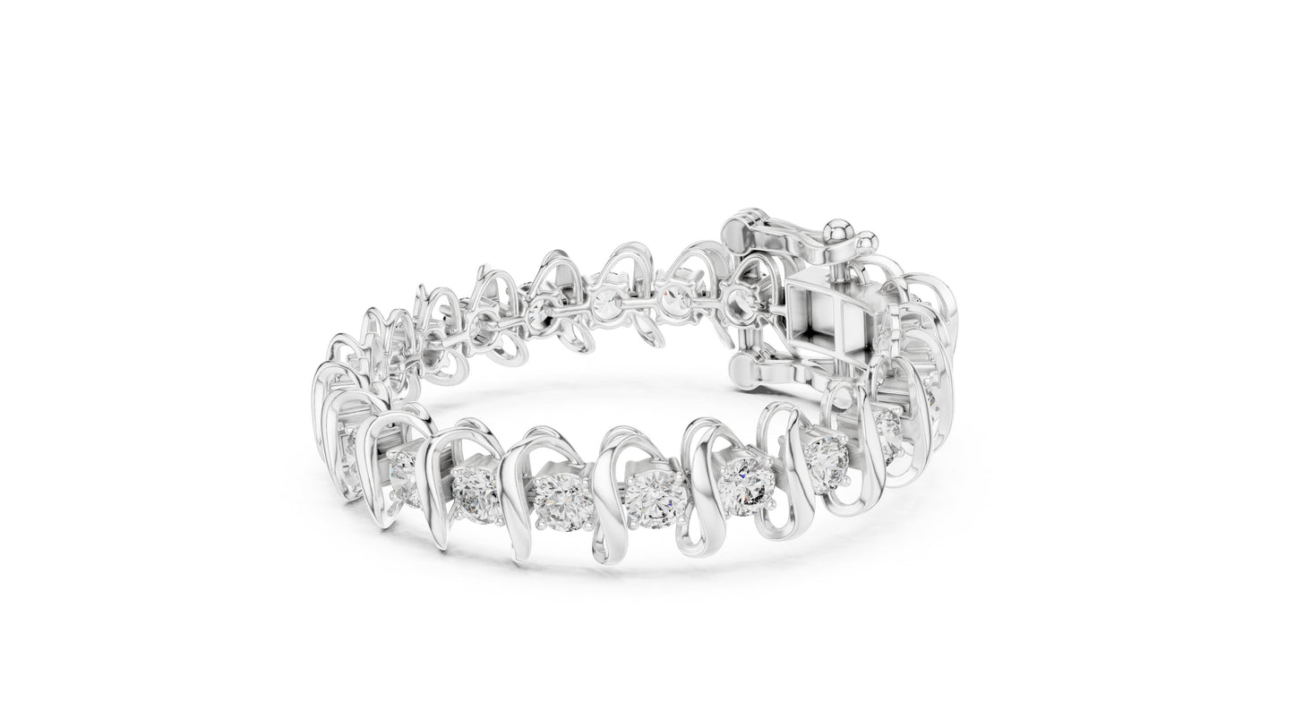 Round Tennis Lab Grown Diamond Bracelet
