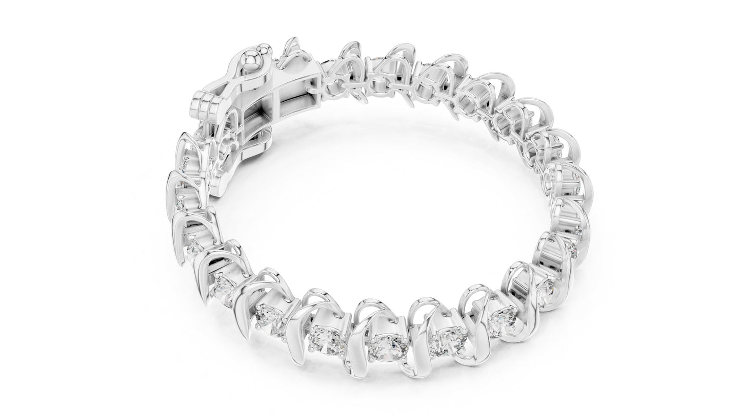 Round Tennis Lab Grown Diamond Bracelet