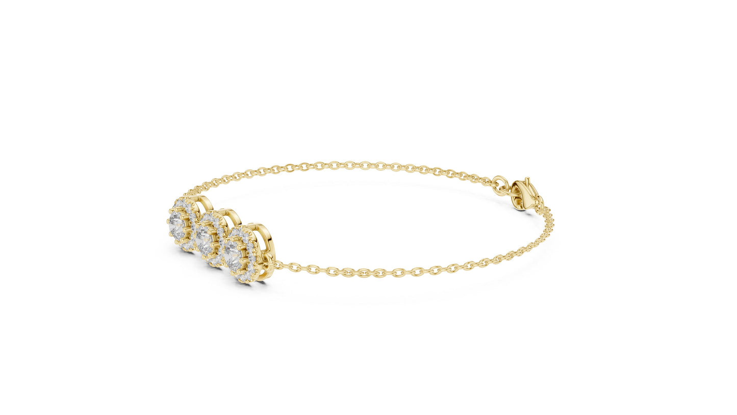 Round Cluster Lab Grown Diamond Bracelet