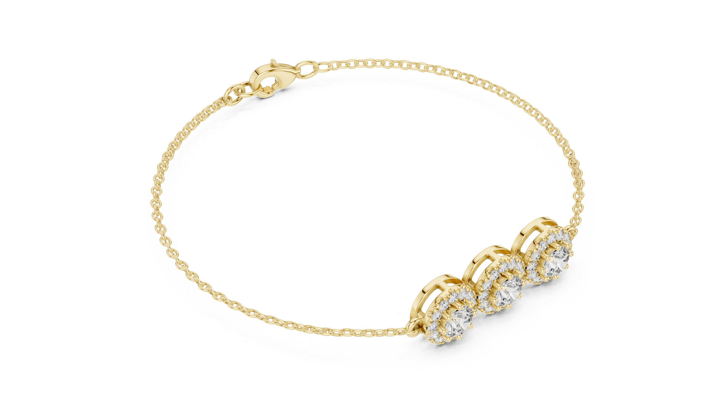 Round Cluster Lab Grown Diamond Bracelet