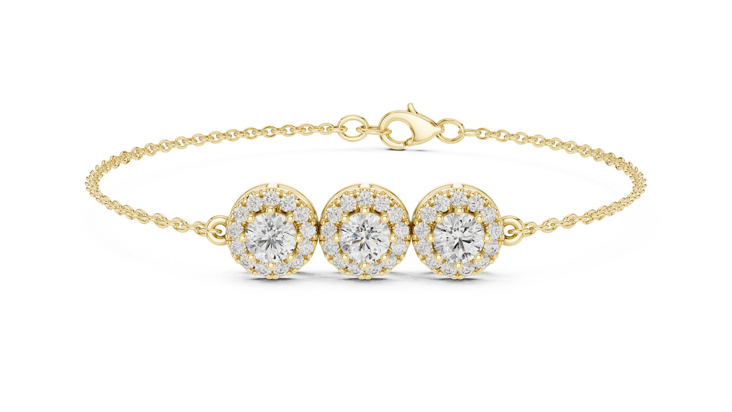 Round Cluster Lab Grown Diamond Bracelet