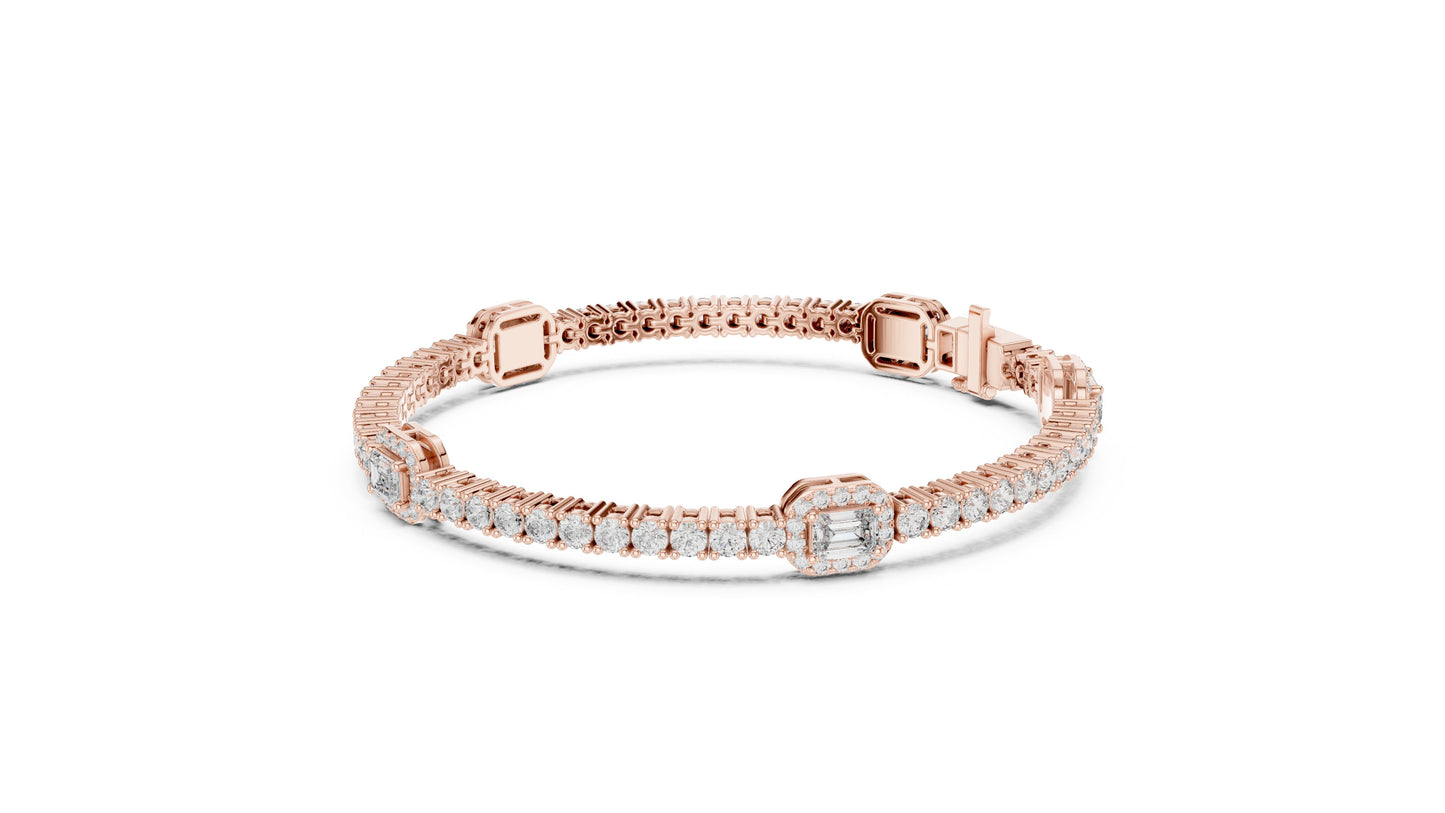 Mixed Shape Lab Grown Diamond Tennis Bracelet