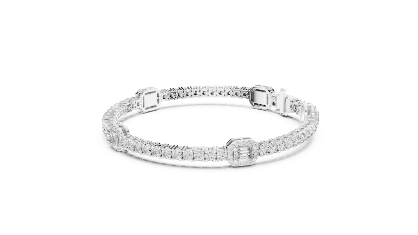 Mixed Shape Lab Grown Diamond Tennis Bracelet