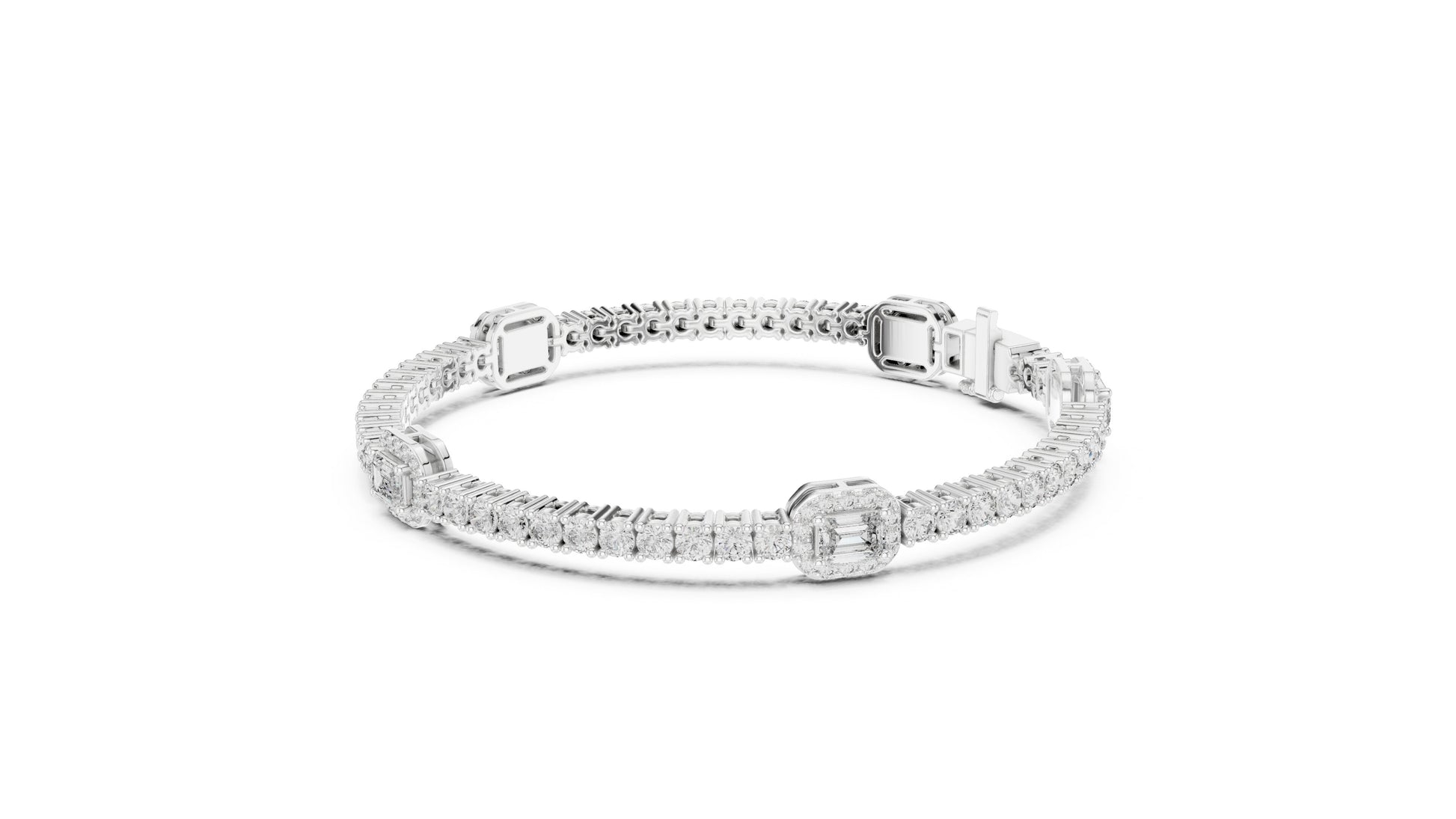 Mixed Shape Lab Grown Diamond Tennis Bracelet