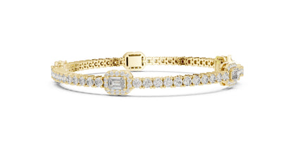 Mixed Shape Lab Grown Diamond Tennis Bracelet