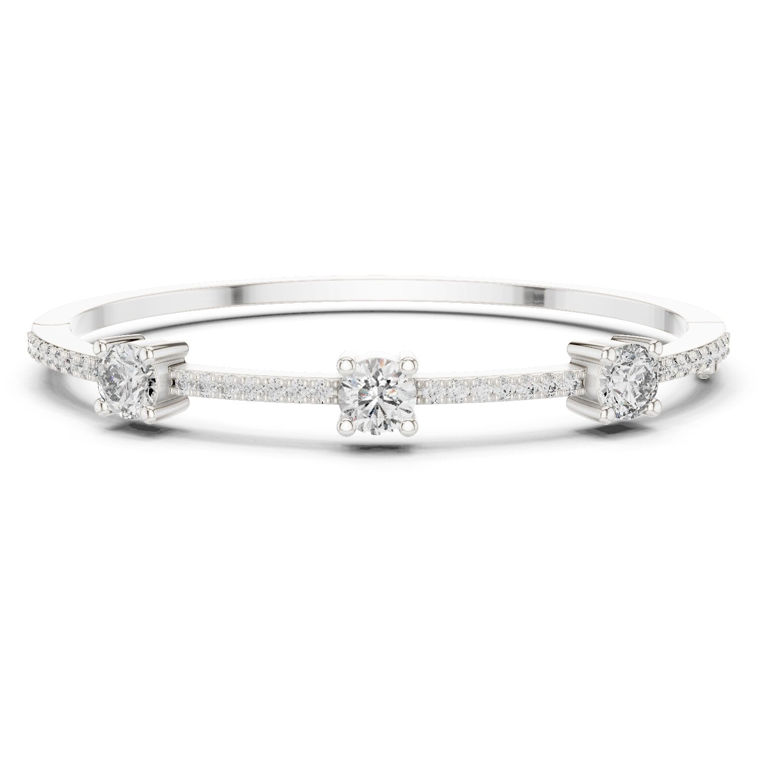 Round Bangle Lab Grown Diamond Bracelet