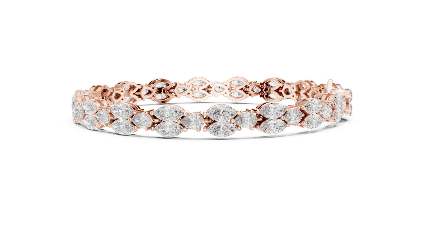 Marquise Tennis Lab Grown Diamond Bracelet