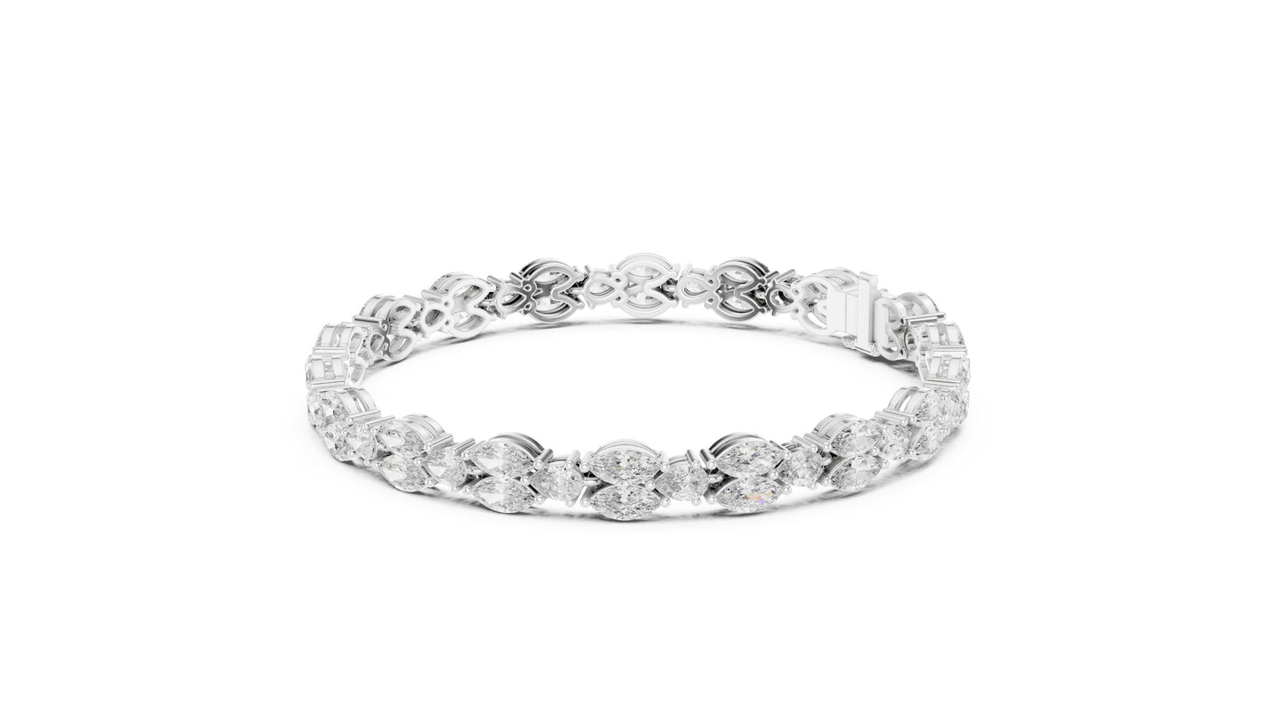 Marquise Tennis Lab Grown Diamond Bracelet