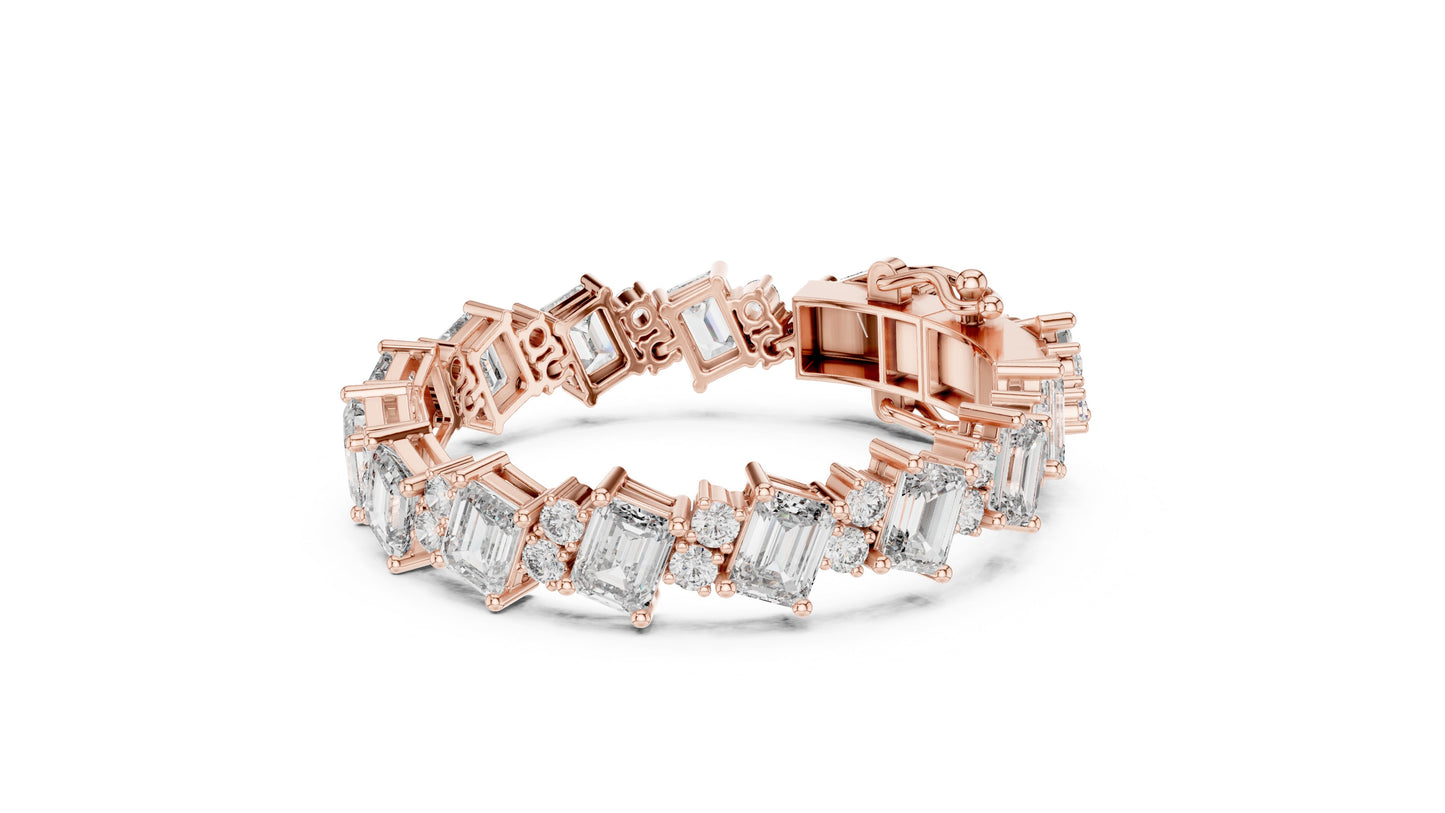 Emerald Tennis Lab Grown Diamond Bracelet