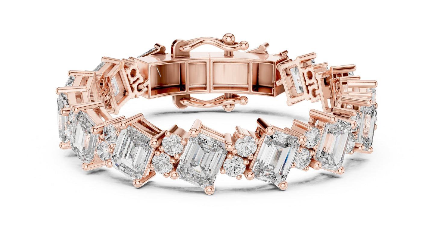 Emerald Tennis Lab Grown Diamond Bracelet
