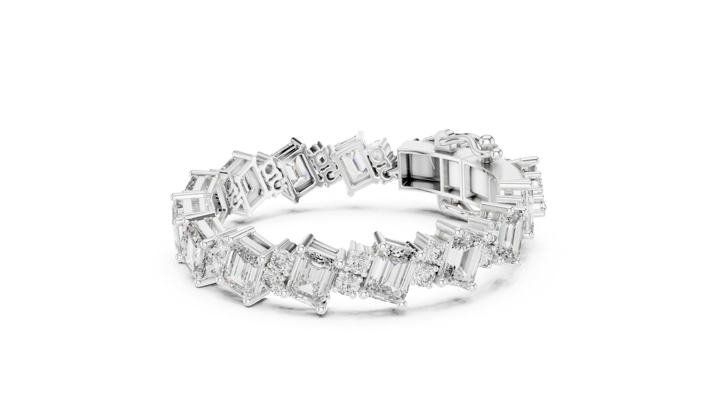 Emerald Tennis Lab Grown Diamond Bracelet