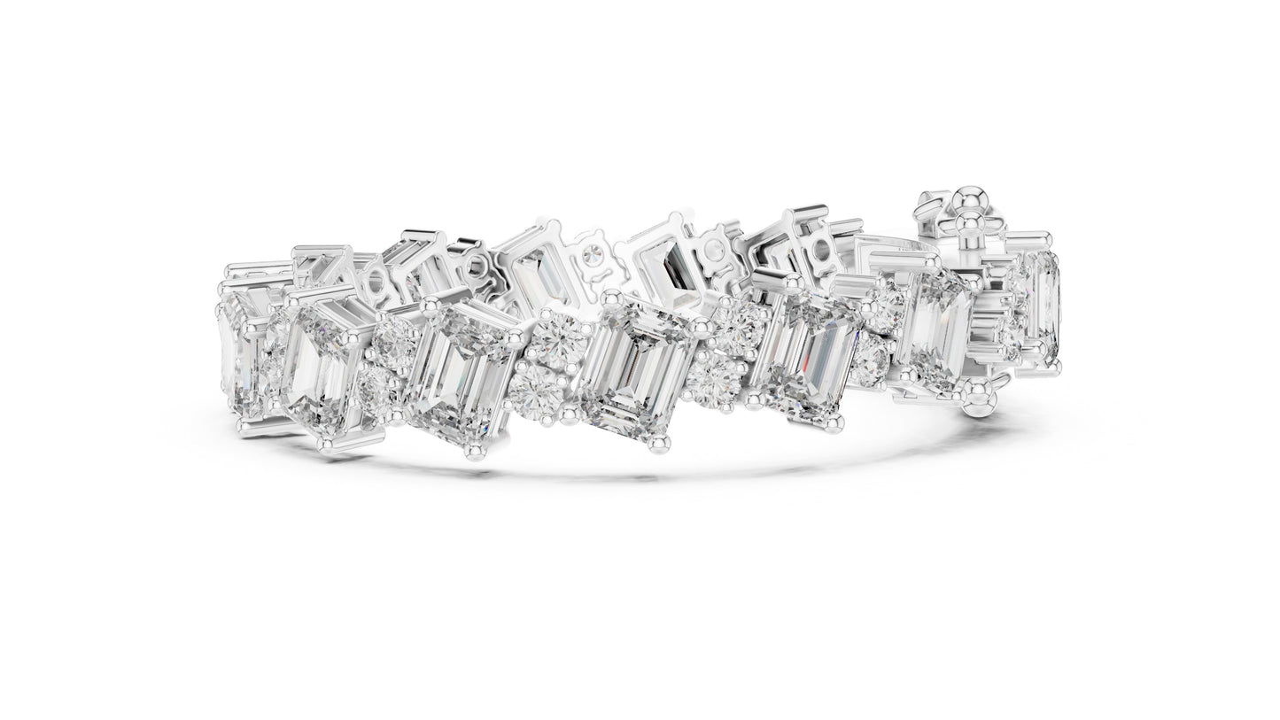 Emerald Tennis Lab Grown Diamond Bracelet