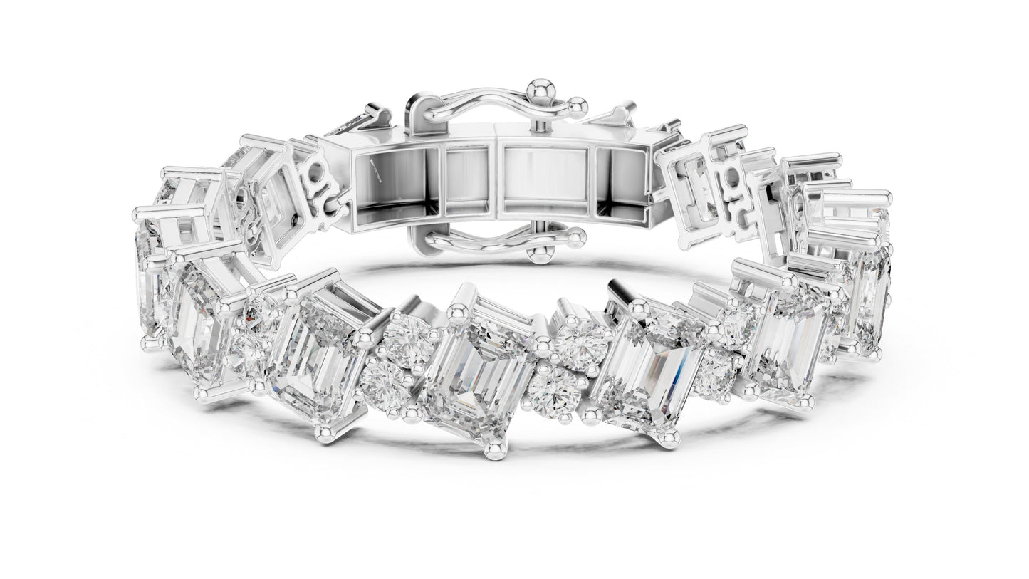 Emerald Tennis Lab Grown Diamond Bracelet