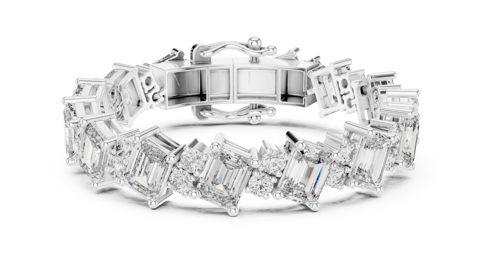 Emerald Tennis Lab Grown Diamond Bracelet