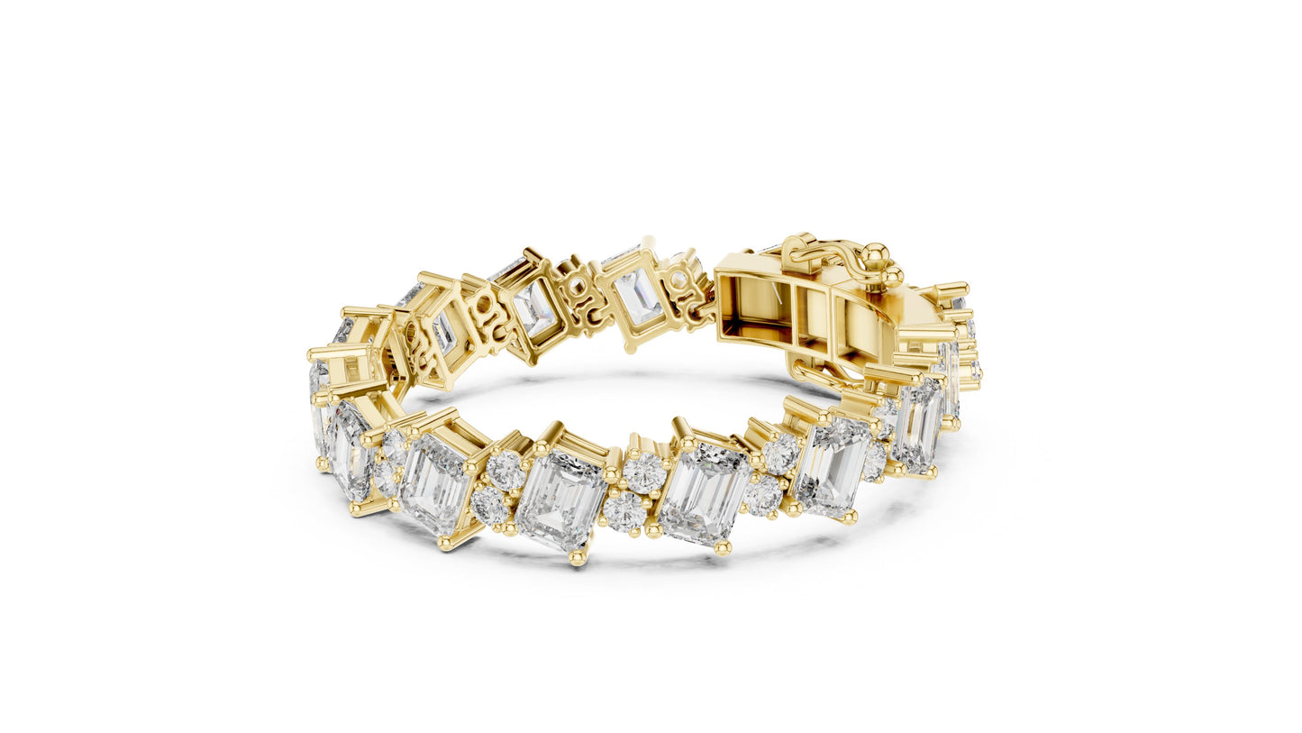 Emerald Tennis Lab Grown Diamond Bracelet
