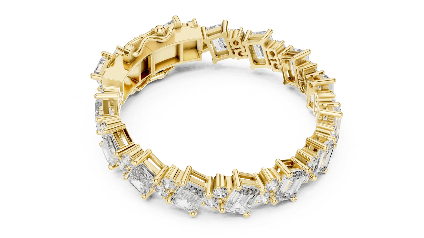 Emerald Tennis Lab Grown Diamond Bracelet