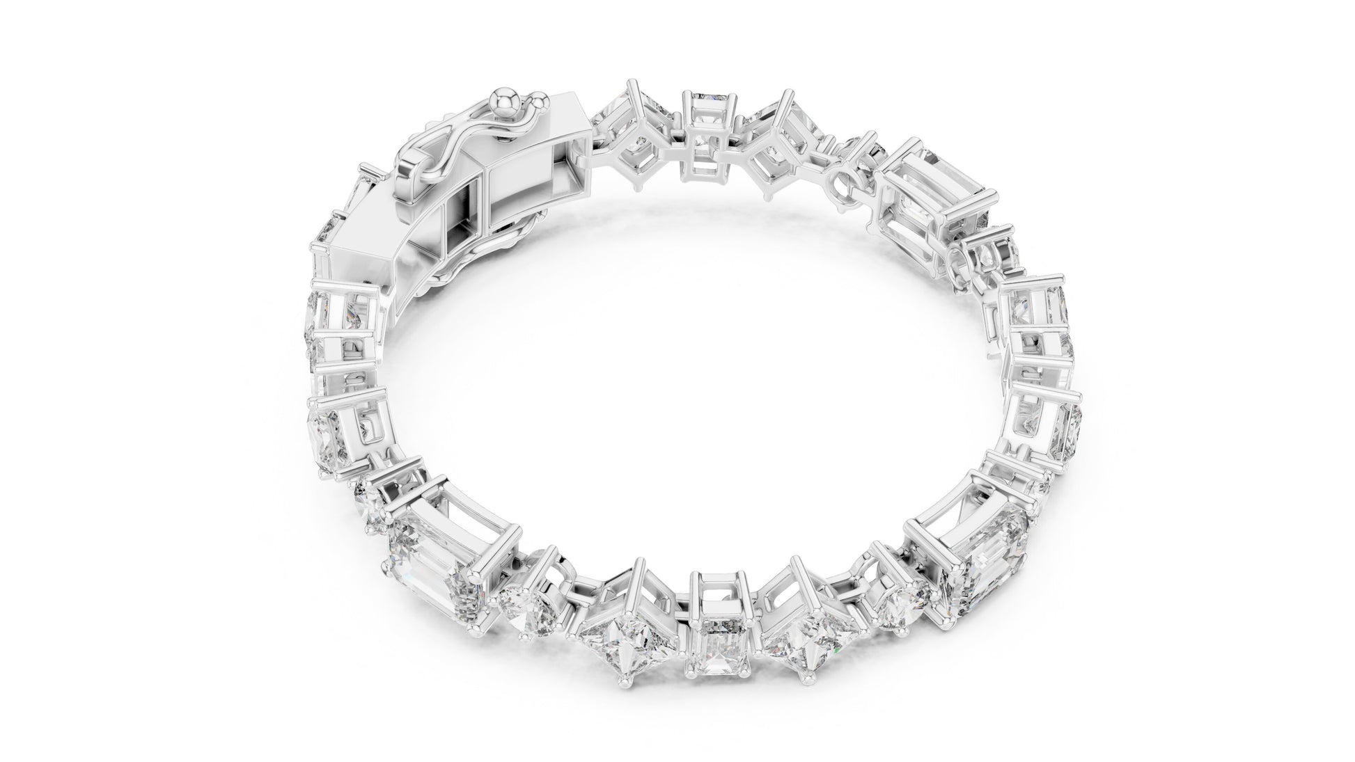Mixed Shape Lab Grown Diamond Tennis Bracelet