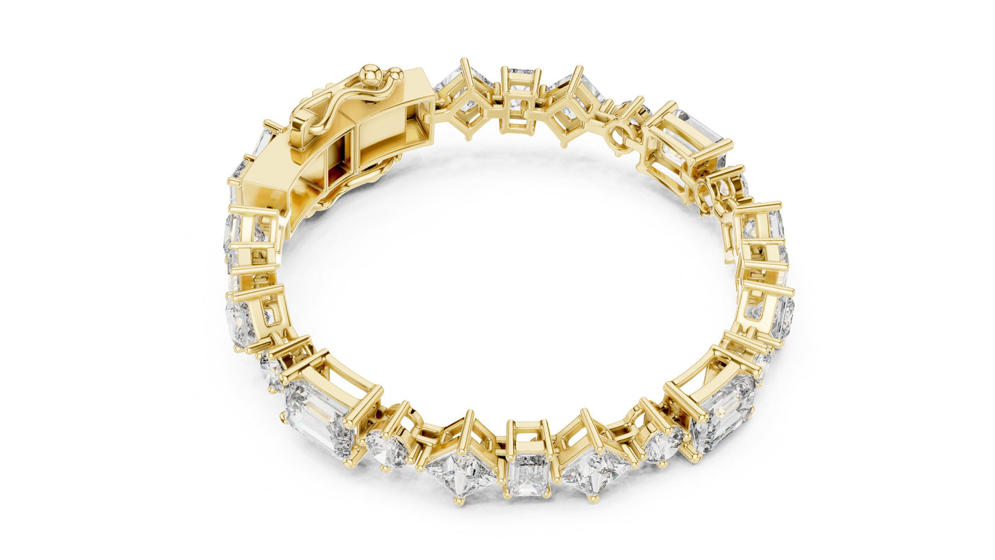 Mixed Shape Lab Grown Diamond Tennis Bracelet