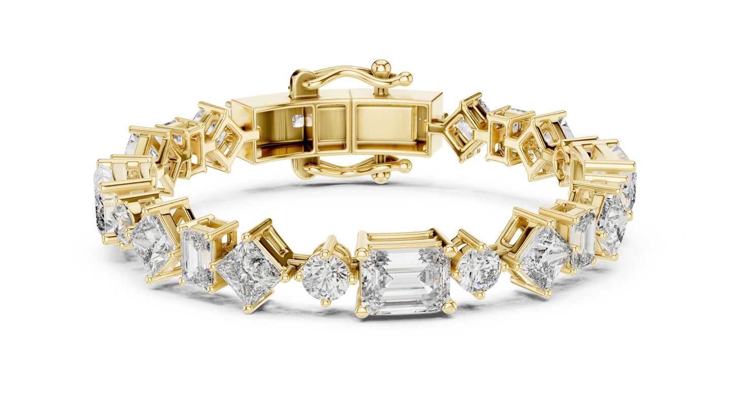 Mixed Shape Lab Grown Diamond Tennis Bracelet